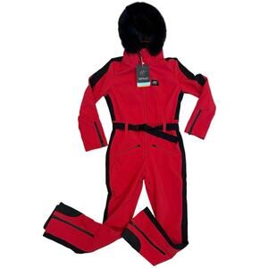NWT Womans HOTIAN Ski Suits Red Size XS Snowsuit Waterproof One Piece